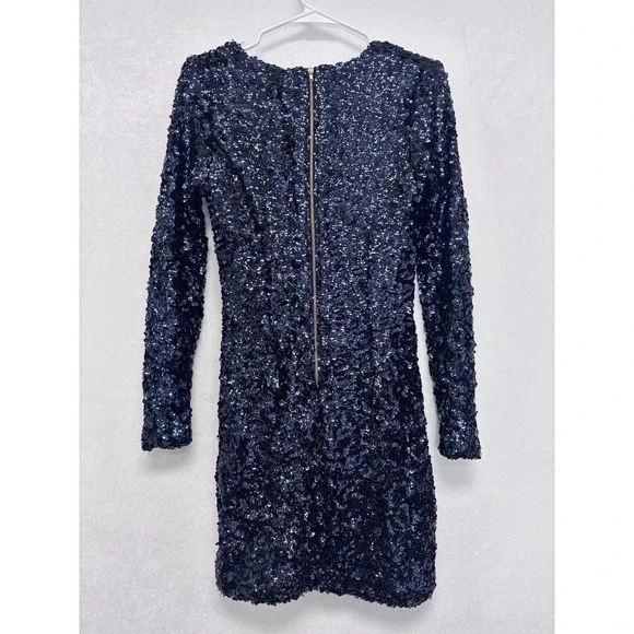 Venus Velvet Sheath Dress Size XS Evening Party Prom Special Event Blue Sequin - Picture 2 of 8